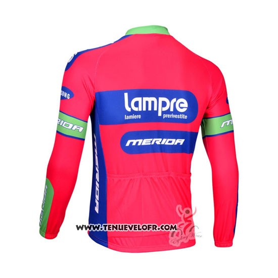 2012 Maillot Ciclismo Lampre Merida Rose et Azur Manches Longues et Cuissard